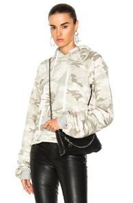 Unravel Camo Terry Oversized Sleeve Hoodie In Abstract,green,neutrals