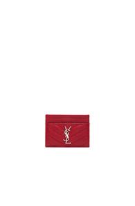 Saint Laurent Monogramme Card Case In Red