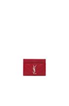 Saint Laurent Monogramme Card Case In Red