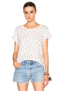 Current/elliott Crew Neck Tee In White,floral