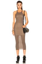Rick Owens Rib Cotton Tank Dress In Green