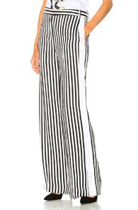 Victoria Victoria Beckham Relax Tux Pant In Black,white,stripes