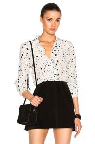 Equipment X Kate Moss Slim Signature In White,geometric Print