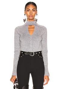 Chloe Cutout Choker Sweater In Gray