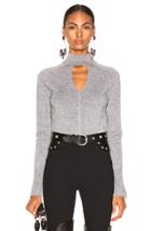 Chloe Cutout Choker Sweater In Gray