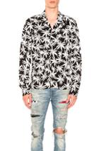 Amiri Palm Print Shirt In Black,white,floral