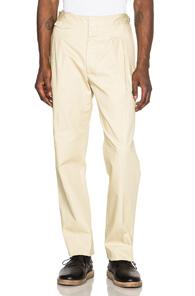 Lemaire Cotton Linen Canvas Two Pleated Pants In Neutrals