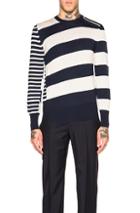 Alexander Mcqueen Striped Long Sleeve Sweater In Blue,stripes