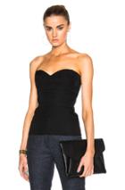 Victoria Beckham Wool Gabardine High Curved Bustier Top In Black