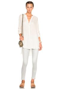 Raquel Allegra Henley Top In Neutrals,stripes