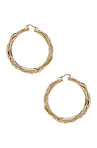 Jil Sander Flattened Earrings In Metallic Gold