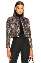 Fendi Ff Jacquard Jacket In Abstract,black,red