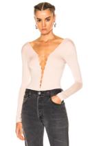 T By Alexander Wang Modal Spandex Lace Up Bodysuit In Pink