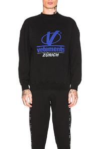 Vetements Zurich Print Crewneck In Black
