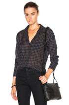 Nili Lotan Check Yarn Top In Black,checkered & Plaid