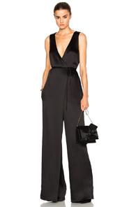 Rosetta Getty Wrap Jumpsuit In Black