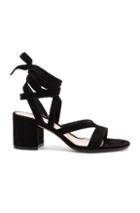Gianvito Rossi Suede Janis Low Sandals In Black