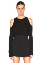 Tamara Mellon Cold Shoulder Cashmere Sweater In Black