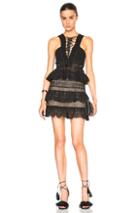 Self-portrait Lace Up Tiered Dress In Black