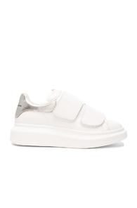 Alexander Mcqueen Leather Velcro Platform Sneakers In White