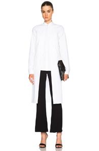 Rosetta Getty Split Front Poplin Shirt In White