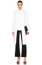 Rosetta Getty Split Front Poplin Shirt In White