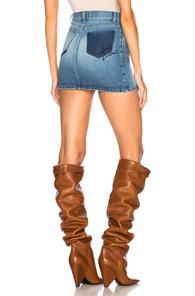 Saint Laurent Classic Loulou Denim Mini Skirt In Blue