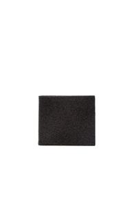 Maison Margiela Glitter & Calf Leather Billfold Wallet In Black,metallics