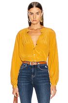 Frame Pleated Blouse In Yellow