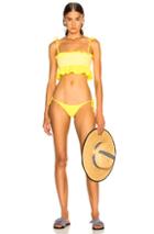 Lisa Marie Fernandez Selena Smocked Bikini Set In Yellow