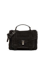 Proenza Schouler Medium Ps1 Suede In Black