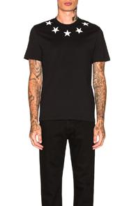 Givenchy Star Collar Tee In Black,geometric Print