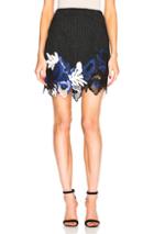 3.1 Phillip Lim Embroidered Lace Ribbed Mini Skirt In Black