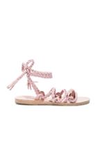 Ancient Greek Sandals Suede Kariatida Sandals In Pink