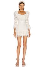 Raisa&vanessa Ruffled Fringe Mini Dress In White