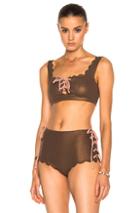 Marysia Swim Palm Springs Bikini Tie Top In Brown,metallics