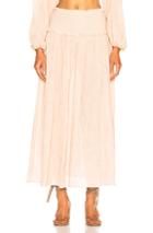 Zimmermann Bayou Shirred Long Skirt In Neutrals