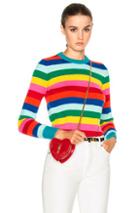 Saint Laurent Rainbow Stripe Sweater In Blue,stripes