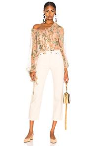 Zimmermann Tempest Gathers Blouse In Floral,pink