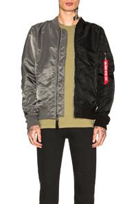 Alpha Industries L-2b Hybrid Flight Jacket In Black,gray