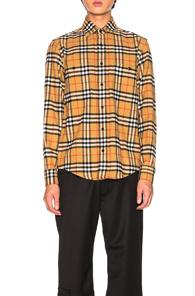 Burberry Lyndhurst Shirt In Neutral,plaid