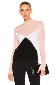 Valentino Color Block Sweater In Abstract,black,pink,white