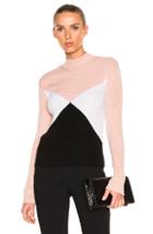 Valentino Color Block Sweater In Abstract,black,pink,white