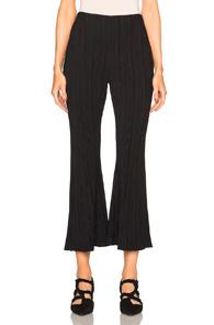 Proenza Schouler Micro Pleat Flare Knit Pants In Black