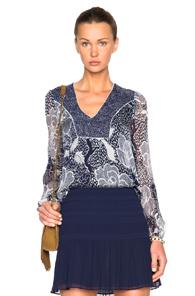 Diane Von Furstenberg Maslin Top In Blue,floral