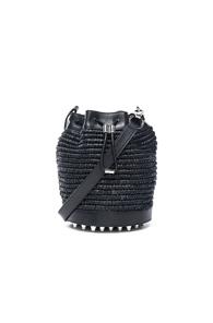 Alexander Wang Raffia Bucket Bag In Black