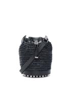 Alexander Wang Raffia Bucket Bag In Black