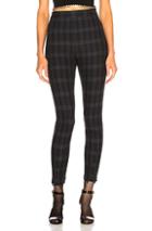 T By Alexander Wang Plaid Fitted Legging In Blue,checkered & Plaid,green