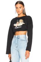 Fiorucci Vintage Angels Super Cropped Sweatshirt In Black