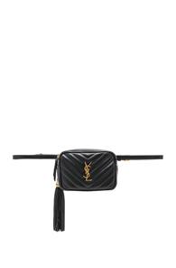 Saint Laurent Monogramme Lou Hip Belt With Pouch In Black